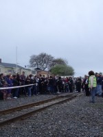 Last year's Tuakau station protest for a rail service